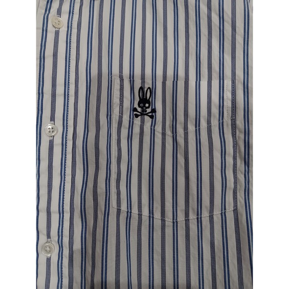 Psycho Bunny Blue  Striped Mens Long Sleeve Button MuiltColor  Size XLarge  2167 - Picture 10 of 11